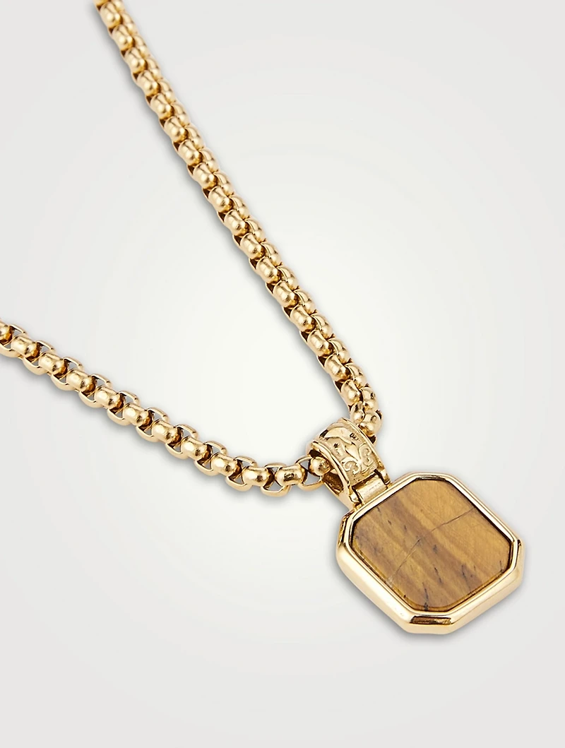 Pendant Necklace With Brown Tiger Eye