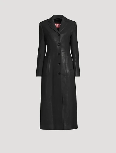Pinstripe Coat With Coated Front