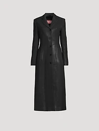 Pinstripe Coat With Coated Front