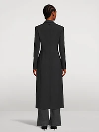 Pinstripe Coat With Coated Front