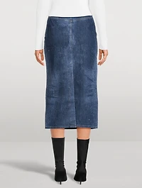 Rhinestone Denim Pencil Skirt