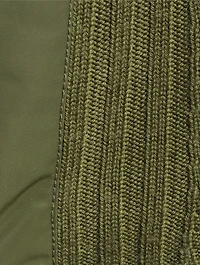 Cropped Wool Cardigan With Nylon Trim