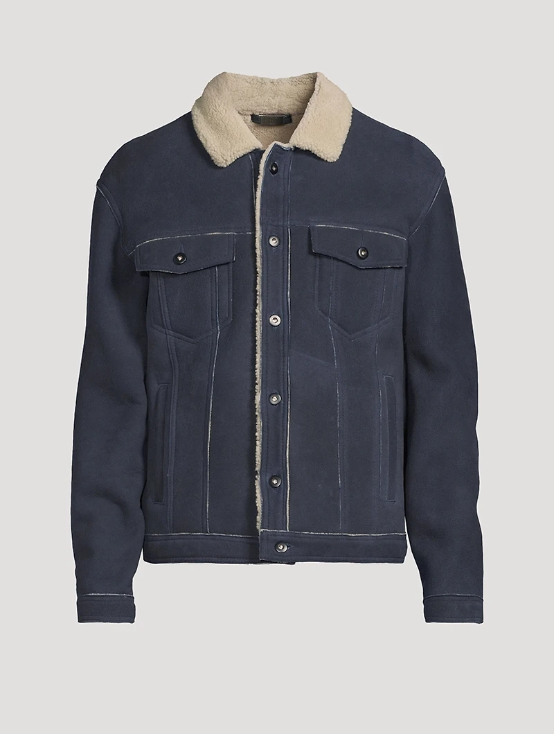 Leary Suede Denim Shearling Jacket