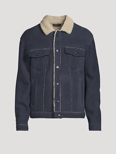 Leary Suede Denim Shearling Jacket