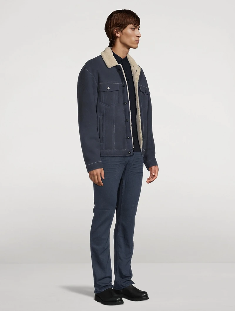 Leary Suede Denim Shearling Jacket