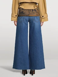 The Swisher Sneak Fray Wide-Leg Jeans