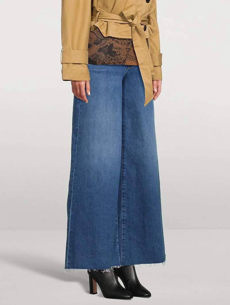 The Swisher Sneak Fray Wide-Leg Jeans