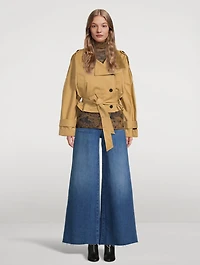 The Swisher Sneak Fray Wide-Leg Jeans