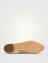 Mesh And Leather Ballet Flats