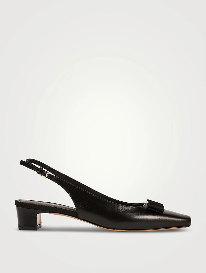 Leather Slingback Pumps