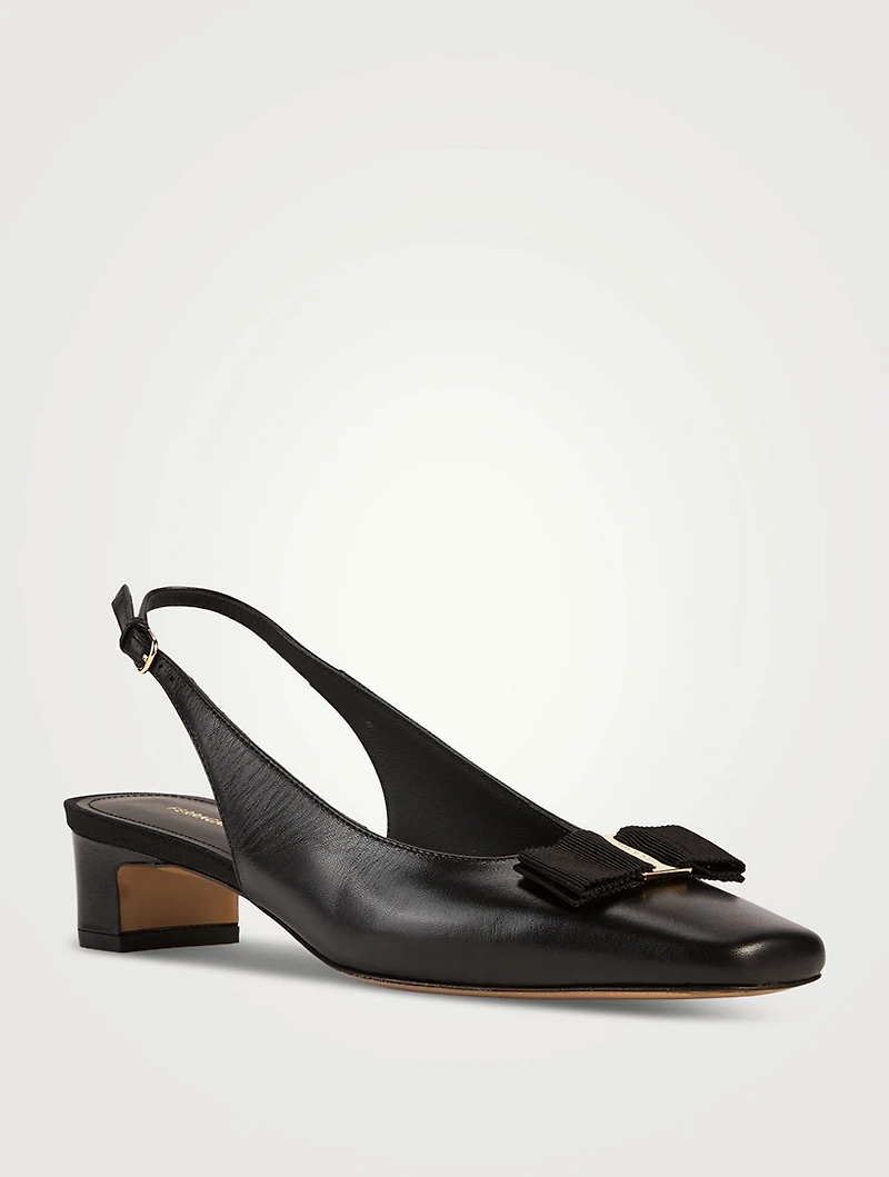 Leather Slingback Pumps