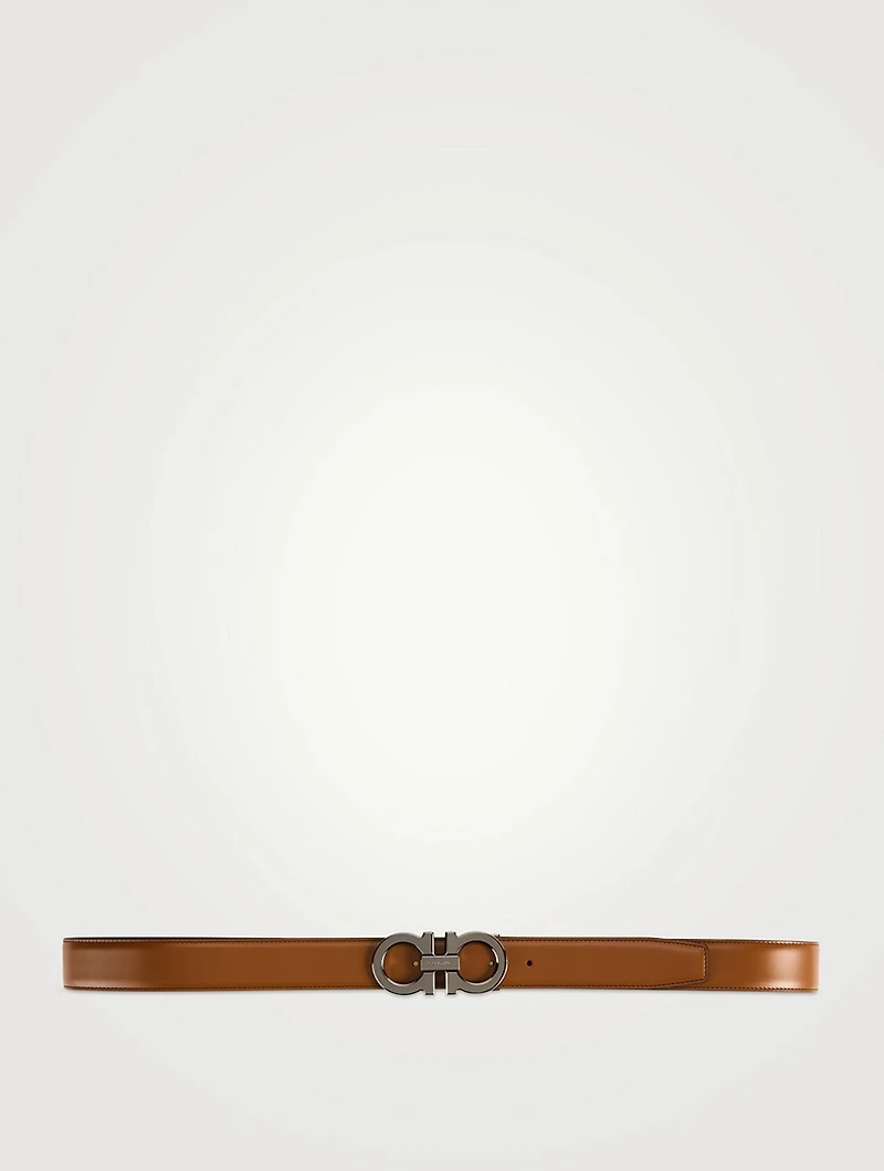 Gancini Leather Reversible Belt