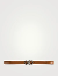 Gancini Leather Reversible Belt
