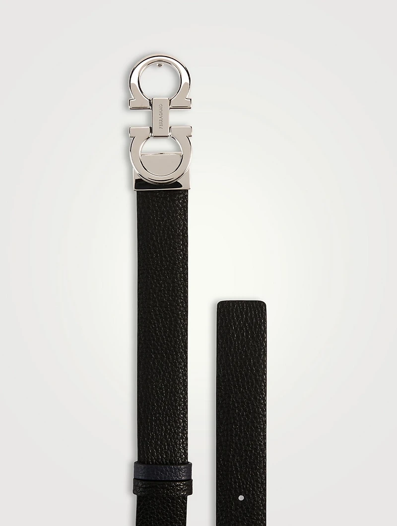 Reversible Leather Gancini Belt