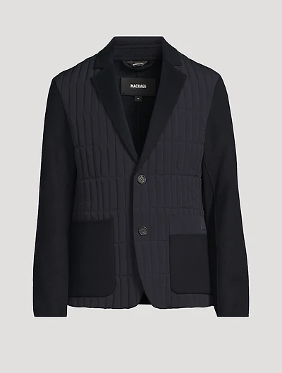 John Mixed-Media Vertical Quilt Blazer