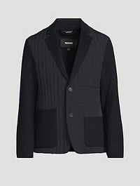 John Mixed-Media Vertical Quilt Blazer