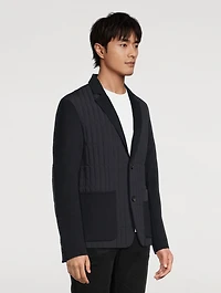 John Mixed-Media Vertical Quilt Blazer