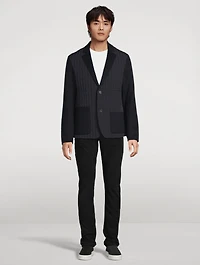 John Mixed-Media Vertical Quilt Blazer
