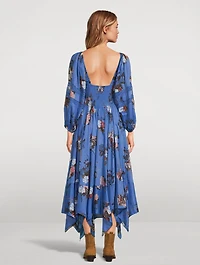 Morning Glory Smocked Maxi Dress Floral Print