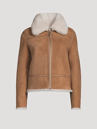 Betty Reversible Suede And Shearling Moto Jacket