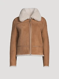 Betty Reversible Suede And Shearling Moto Jacket