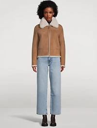 Betty Reversible Suede And Shearling Moto Jacket