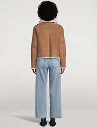 Betty Reversible Suede And Shearling Moto Jacket