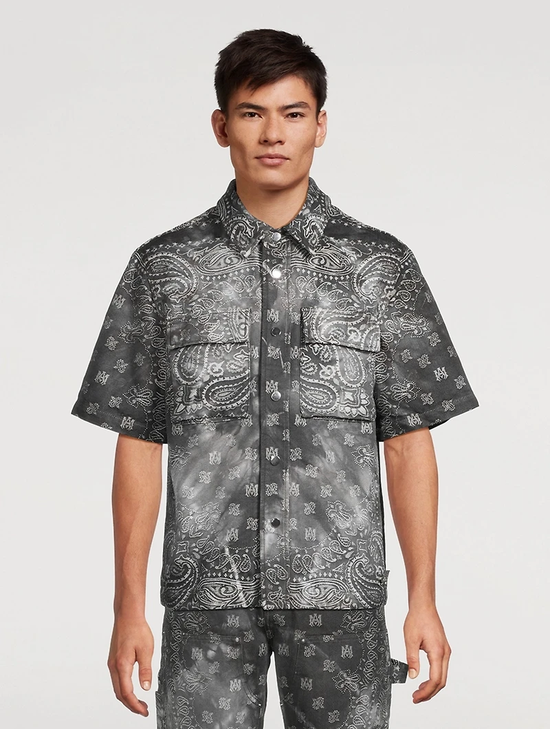 Tie-Dye Bandana Short-Sleeve Shirt