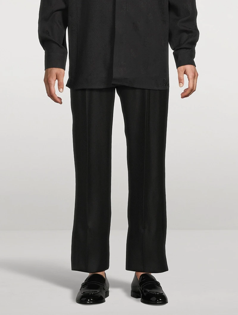 Double-Pleated Relaxed Pants
