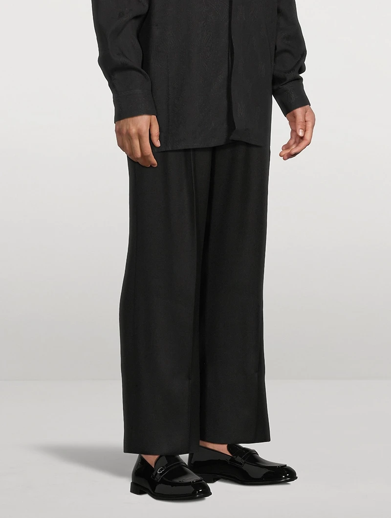 Double-Pleated Relaxed Pants