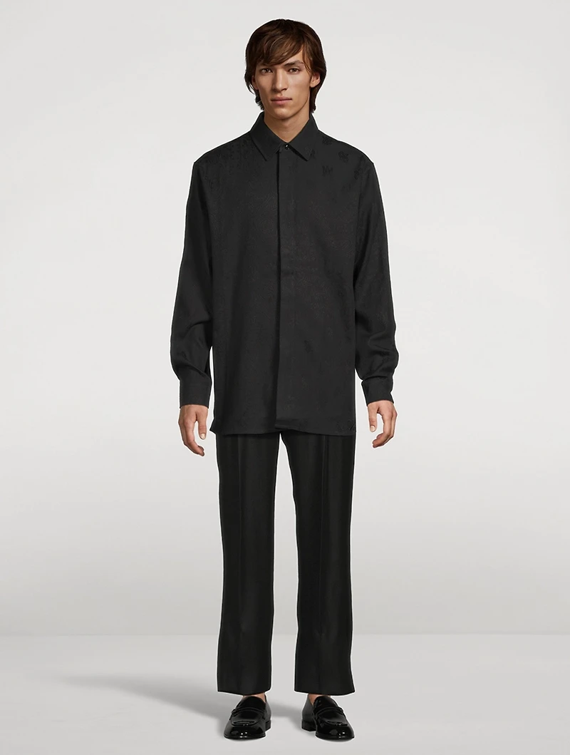 Double-Pleated Relaxed Pants