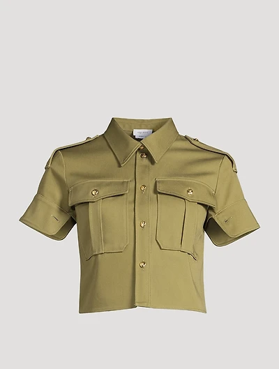 Cotton Gabardine Military Shirt