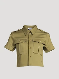 Cotton Gabardine Military Shirt