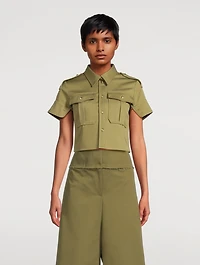 Cotton Gabardine Military Shirt