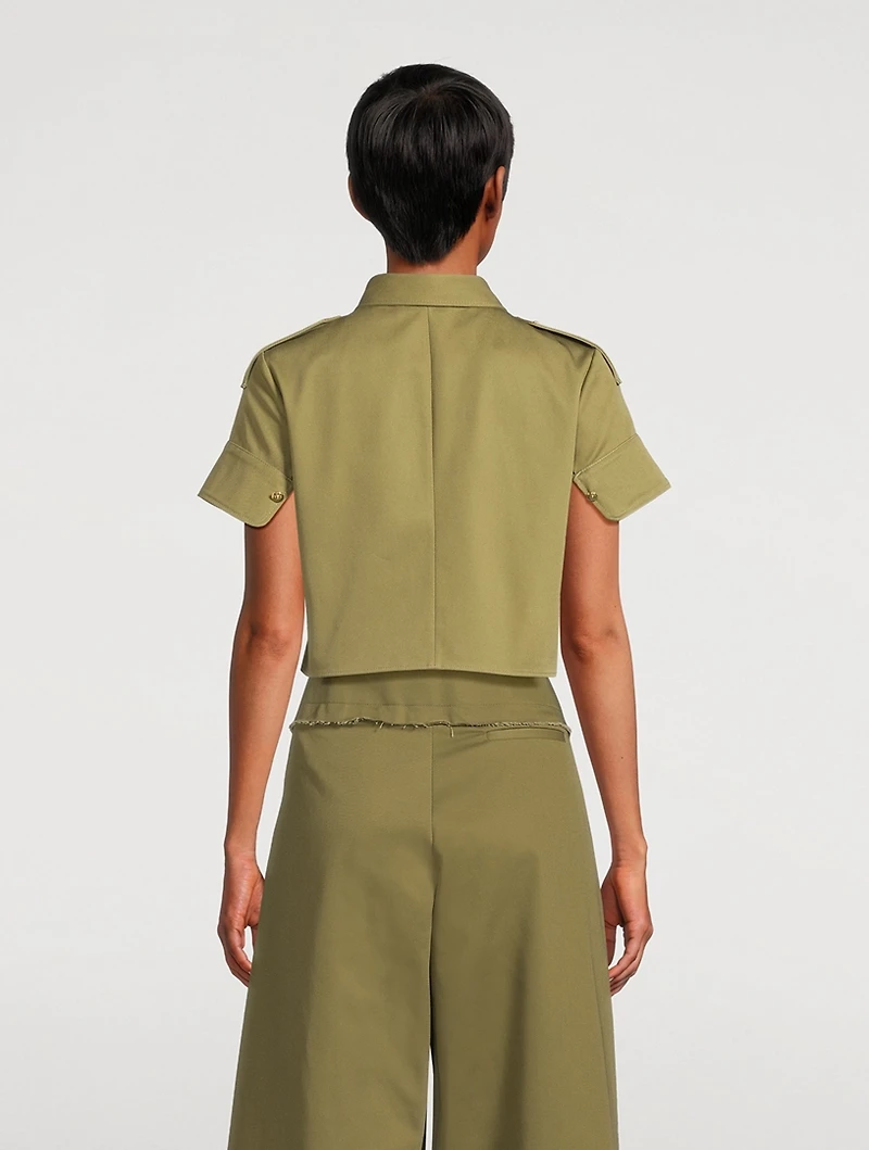 Cotton Gabardine Military Shirt