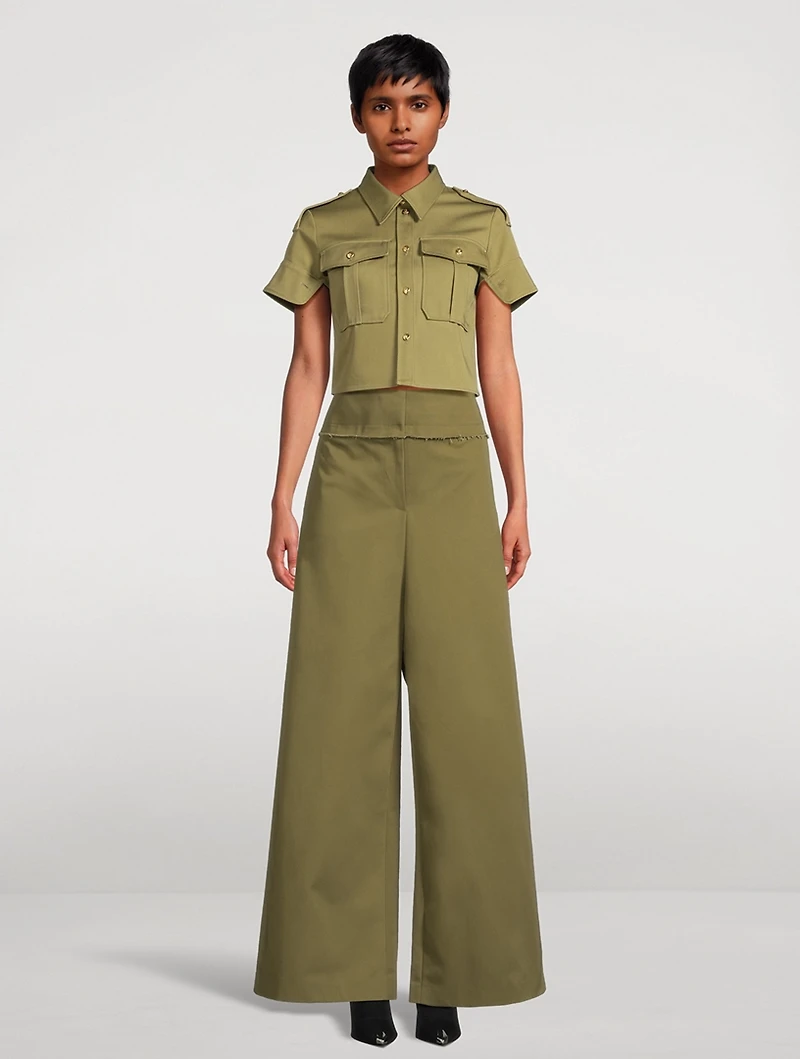 Cotton Gabardine Military Shirt