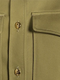 Cotton Gabardine Military Shirt