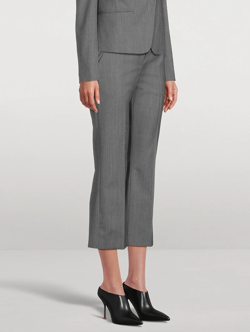 Wool Mohair Kick Flare Trousers
