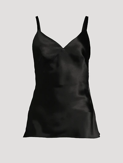 Low-Back Satin Tank Top