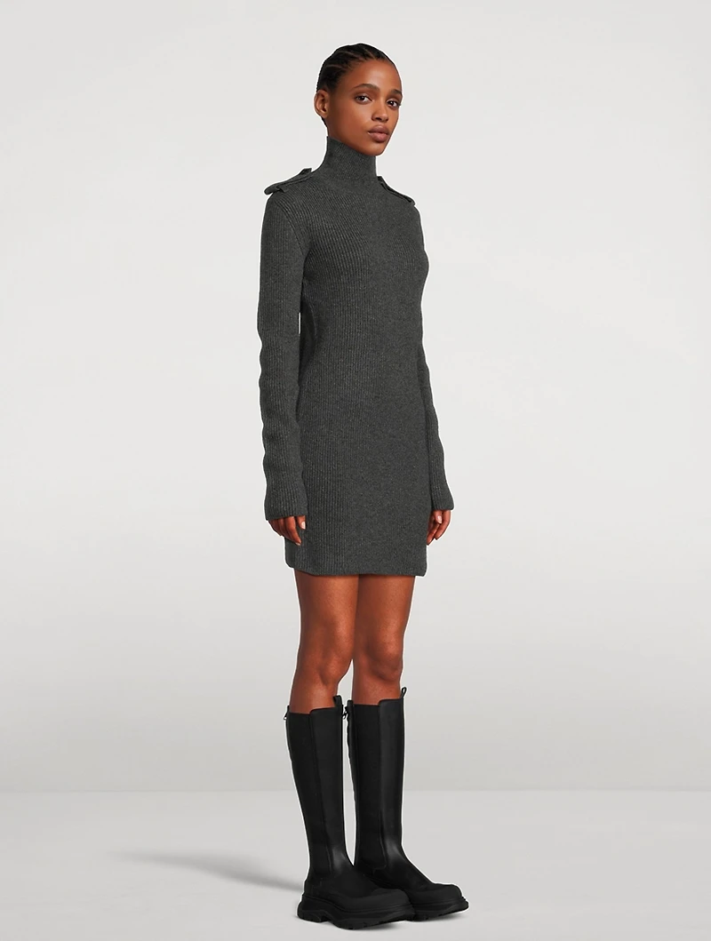 Rib-Knit Mini Dress