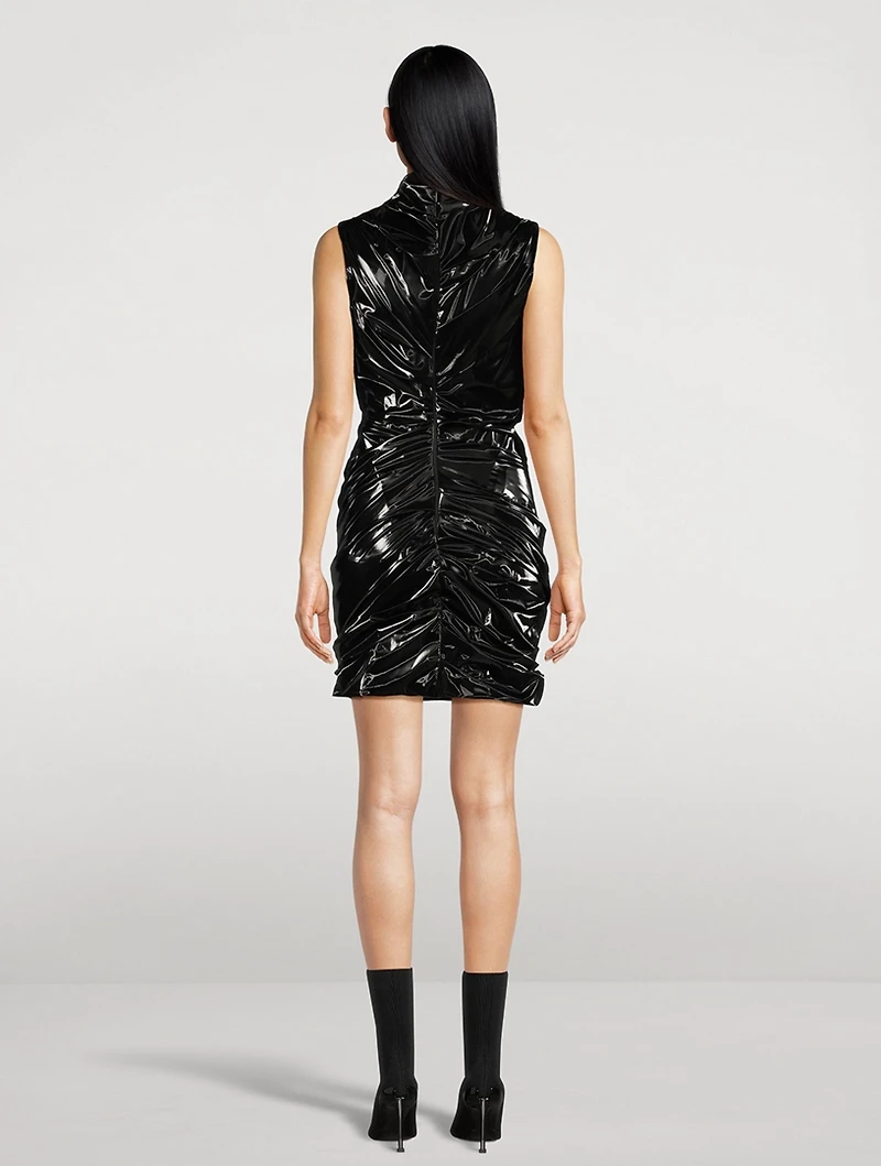Laminated Jersey Mini Dress