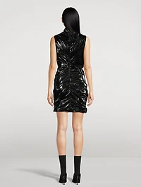 Laminated Jersey Mini Dress