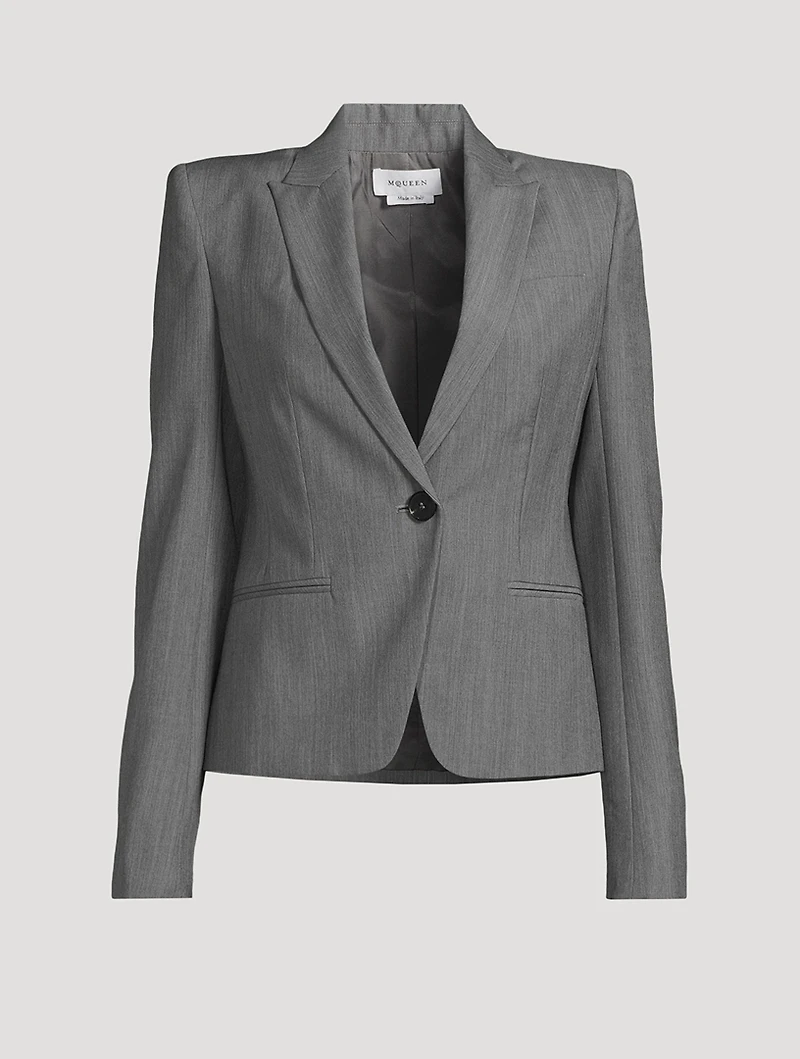 Wool Mohair One-Button Blazer