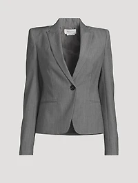 Wool Mohair One-Button Blazer