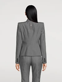 Wool Mohair One-Button Blazer