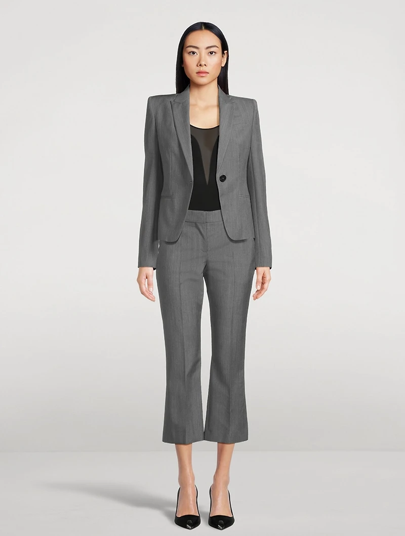 Wool Mohair One-Button Blazer