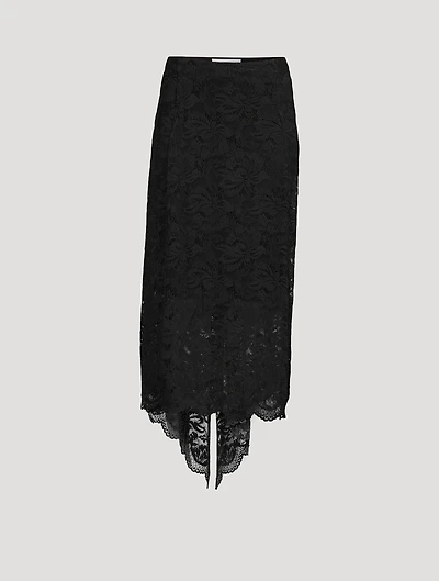 Stretch Lace Midi Skirt