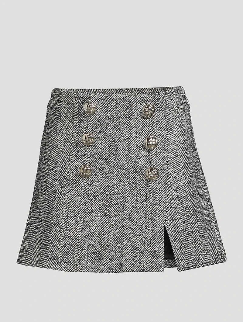 Herringbone Mini Skirt