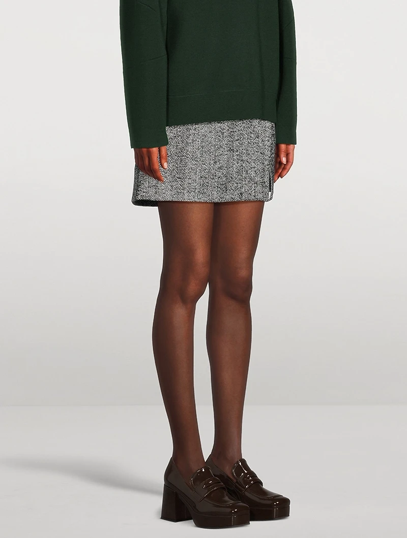 Herringbone Mini Skirt