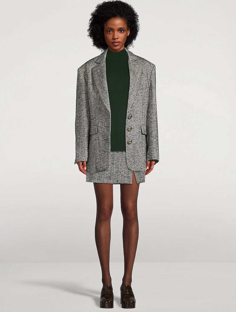 Herringbone Mini Skirt